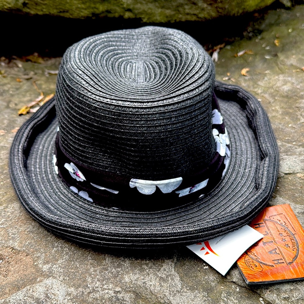 HATCH 💯 UV PROTECTION RIBBON DETAILED ROLLED STRAW HAT -OS -NWT ! 👒🌞😎